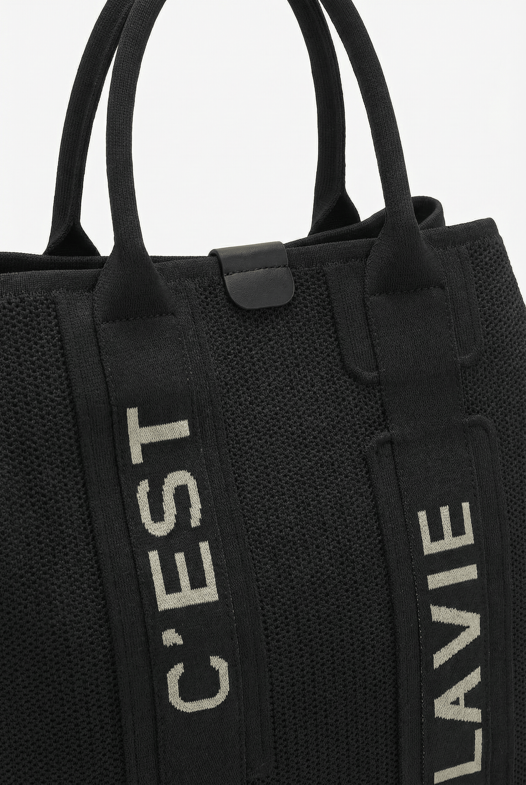 Structured™ fabric shopper bag with lettering details by Emma & Rose Cape Town, featuring a spacious design and sturdy handles.