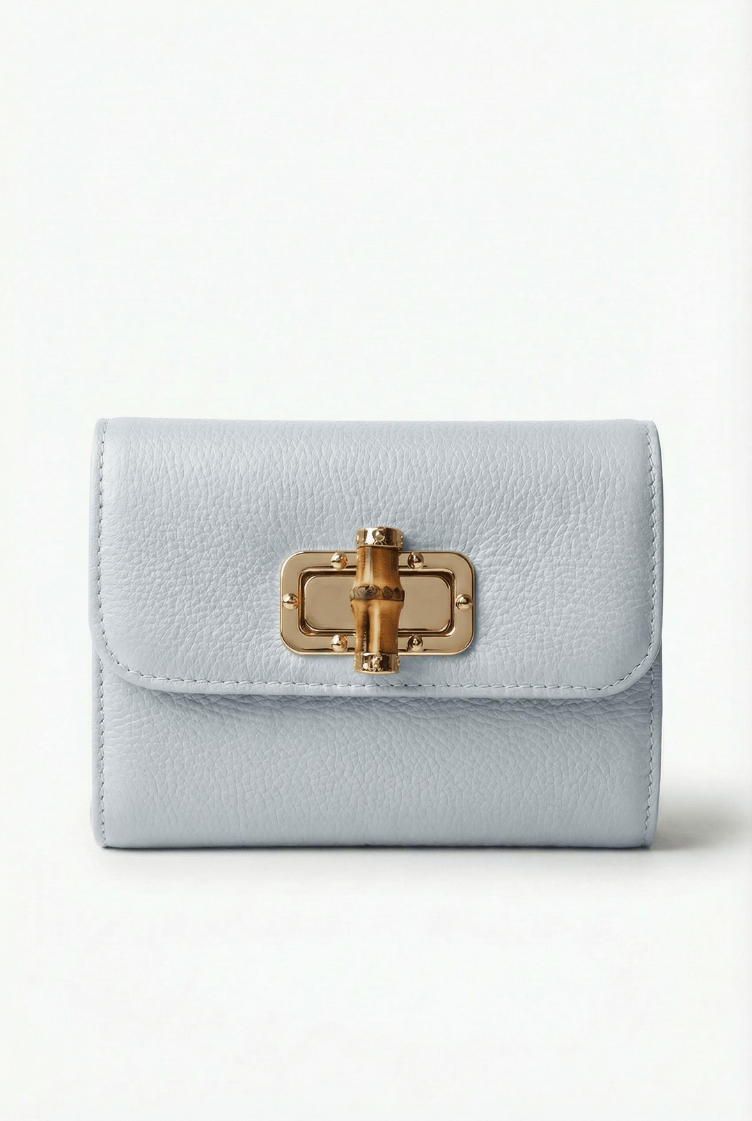 Heleen™ elegant leather pouch with stylish closure, crafted by Emma & Rose Cape Town, showcasing a sleek design in soft leather.