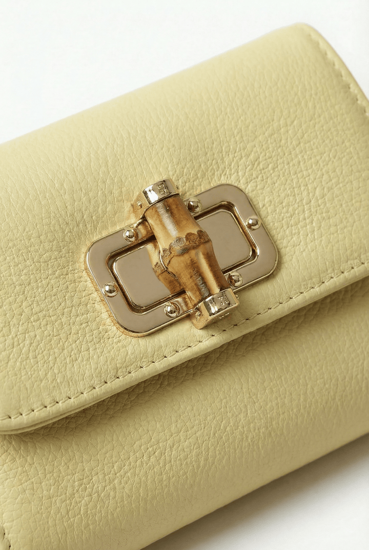 Heleen™ elegant leather pouch with closure, stylish Emma & Rose Cape Town borse, featuring sleek design and high-quality craftsmanship.