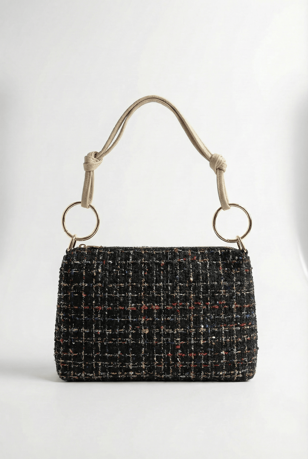 Jacoba™ bouclé fabric handbag by Emma & Rose Cape Town, stylish borse with textured woven design and elegant details.