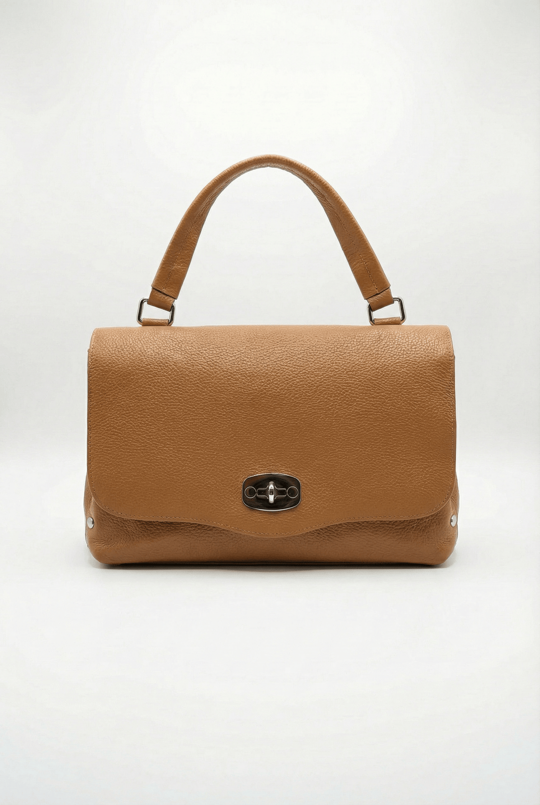 Gretchen Emma & Rose Cape Town genuine leather handheld borsa with closure, stylish and crafted from high-quality leather.