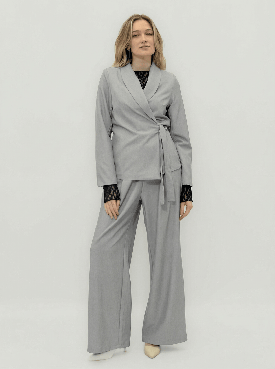 Anneke™ crossed blazer, belt, and trousers set by Emma & Rose Cape Town, featuring stylish coordinated fashion ensemble.