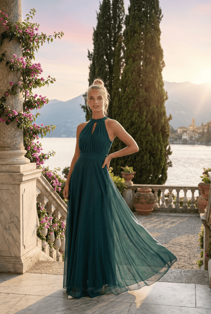 Flowing Marisa™ dress by Emma & Rose Cape Town, showcasing lightweight fabric and elegant design in a flowing style.