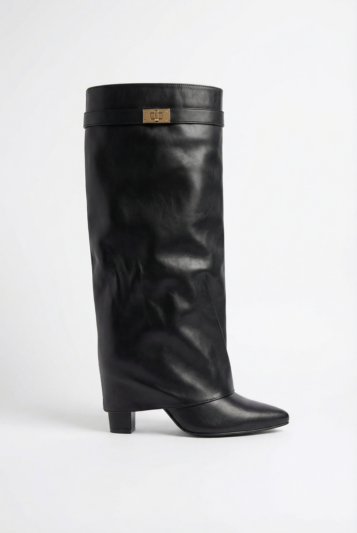 Veronique™  |  Black Boots Metallic Detail