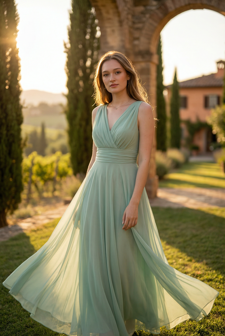 Vanessa™  |  Long soft luxurious fabrics Dress Gaia
