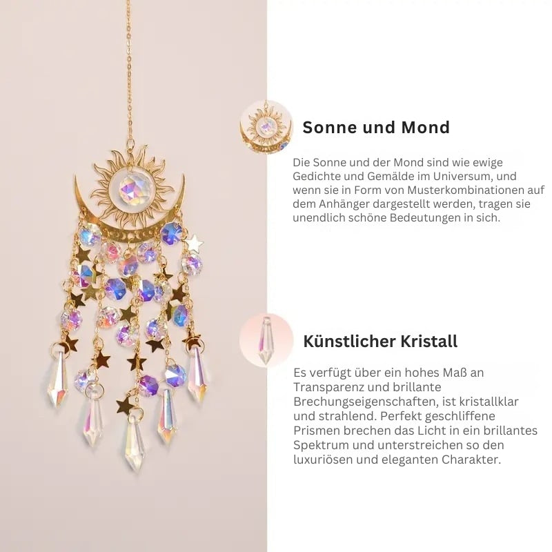 Glowcraft Sun and Moon Pendant Crystal Light Ornaments, view 7 - Elena Harper