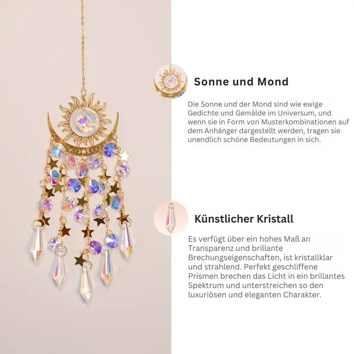 Glowcraft Sun and Moon Pendant Crystal Light Ornaments, view 7 - Elena Harper