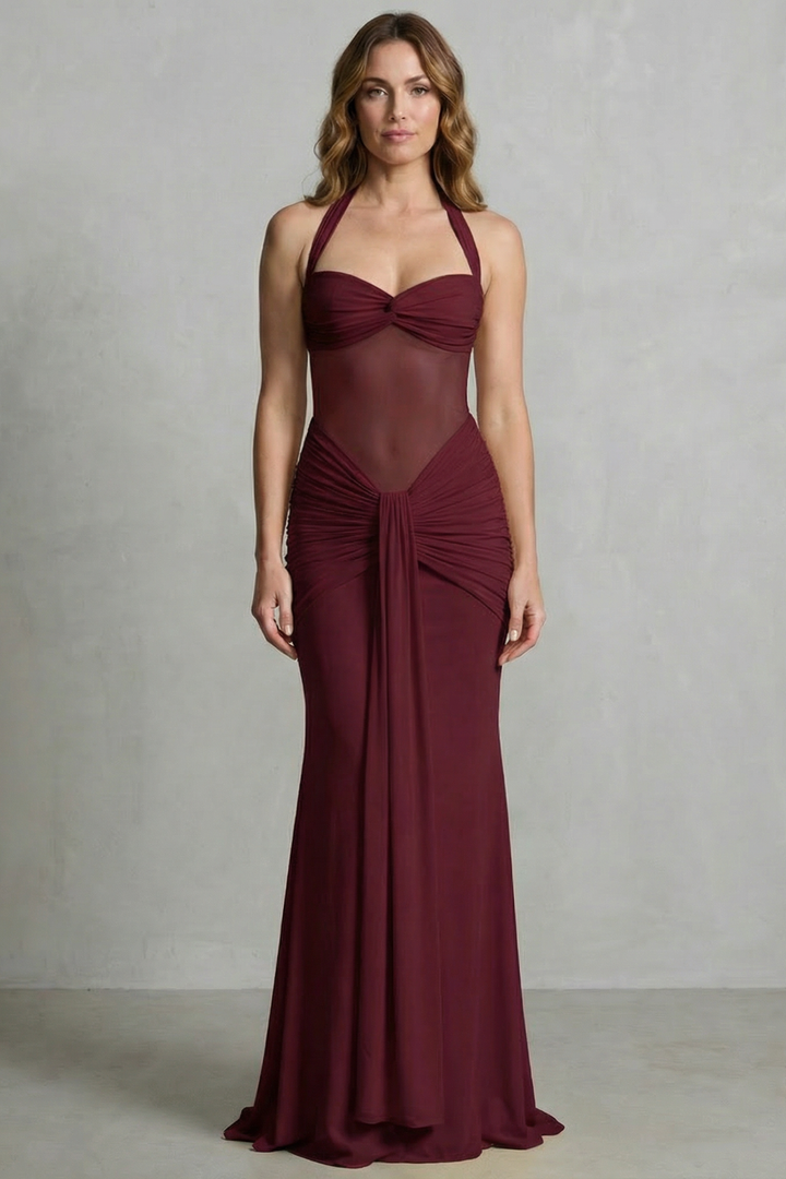 Ginalisse – Draped sculpt elegance – Maxi dress