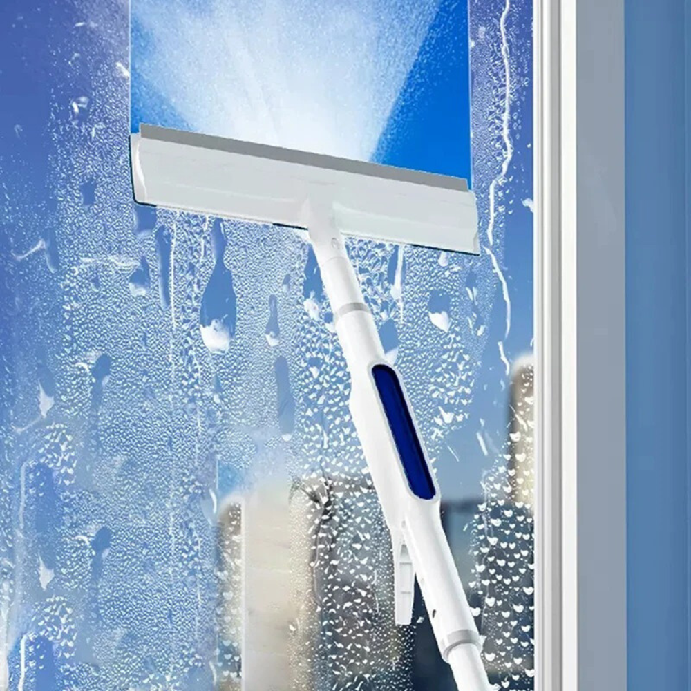 3-in-1 Rotatable Window Cleaner with Telescopic Handle and Spray Function - Elena Harper
