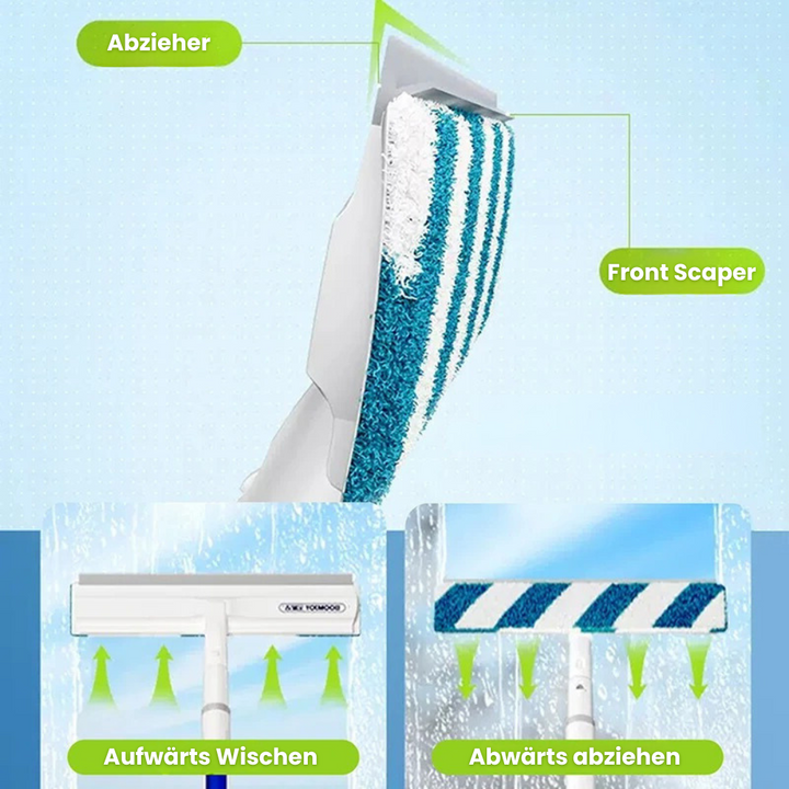 3-in-1 Rotatable Window Cleaner with Telescopic Handle and Spray Function, view 4 - Elena Harper