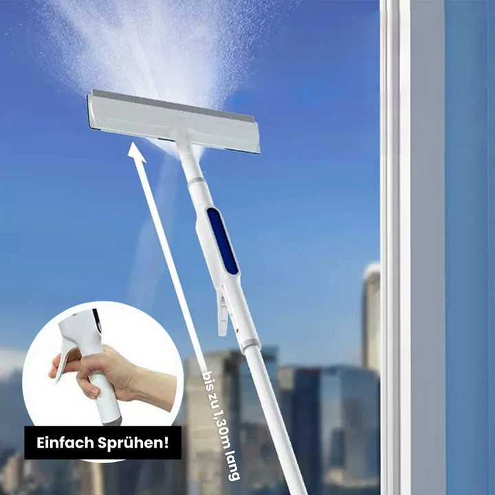 3-in-1 Rotatable Window Cleaner with Telescopic Handle and Spray Function, view 2 - Elena Harper