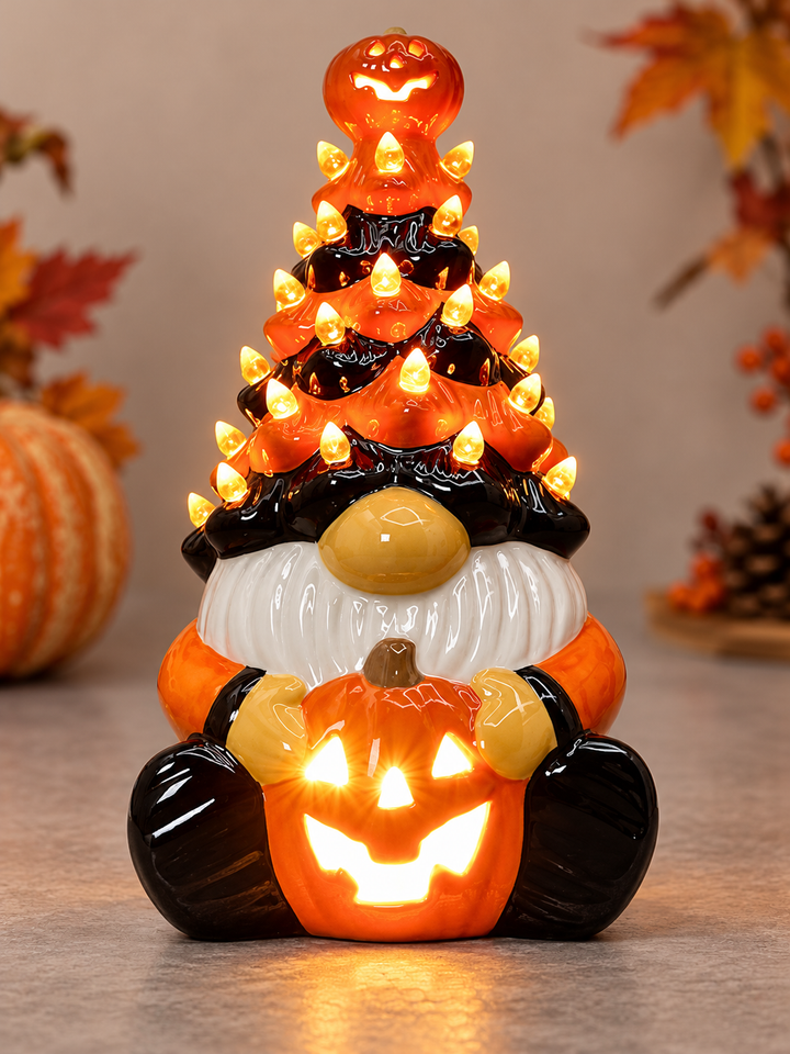 Light-Up Halloween Gnome Decoration