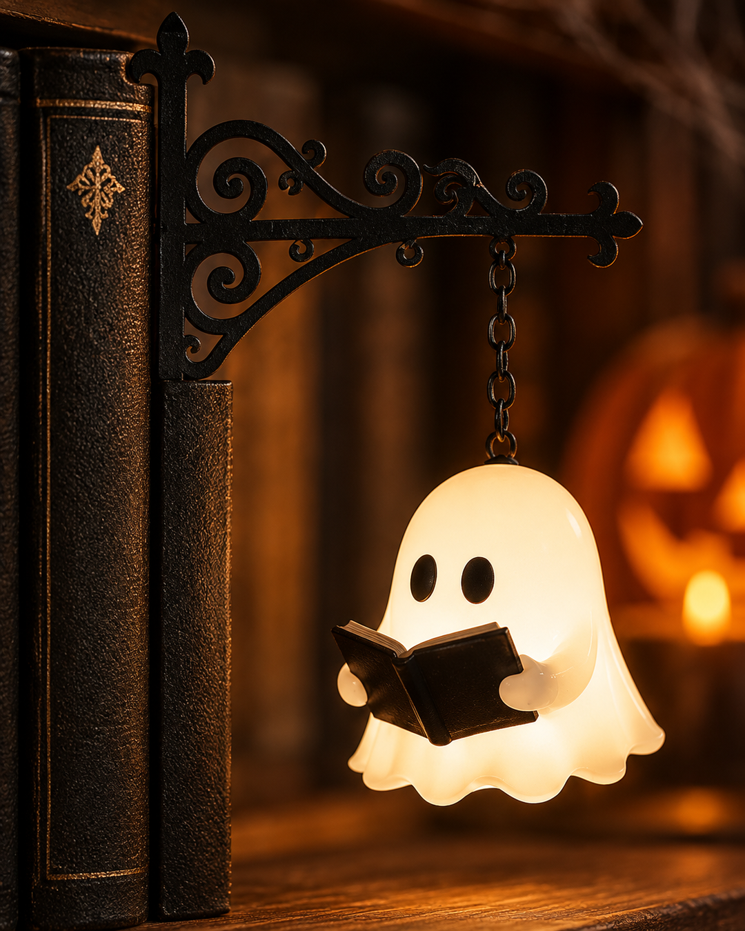 Halloween Ghost & Lantern Bookshelf Light