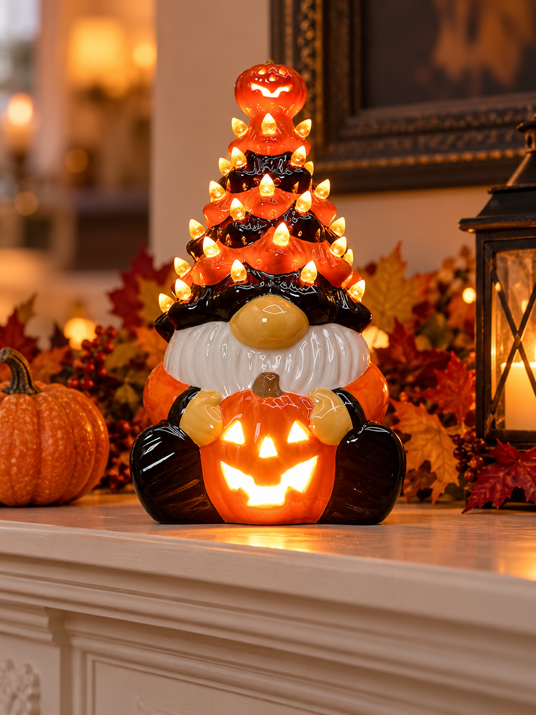 Light-Up Halloween Gnome Decoration