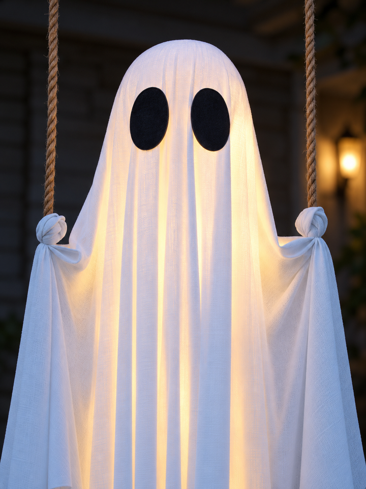 Light-Up Swinging Ghost Halloween Decoration
