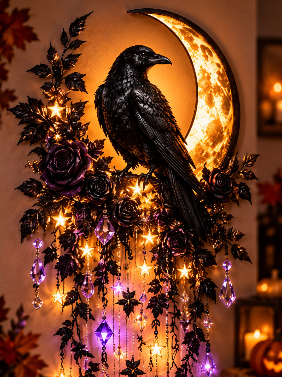 Halloween Cascade Wall Lights With Gothic Seasonal Designs