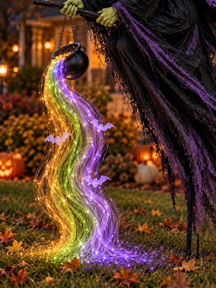 Solar Flying Witch Halloween Flow Light