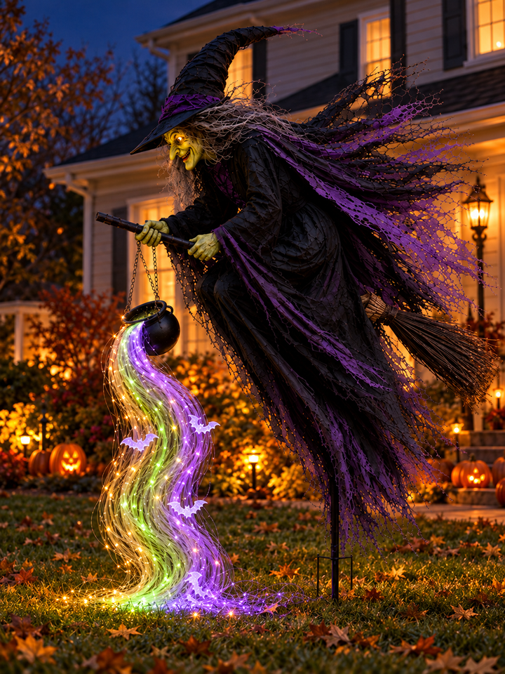 Solar Flying Witch Halloween Flow Light