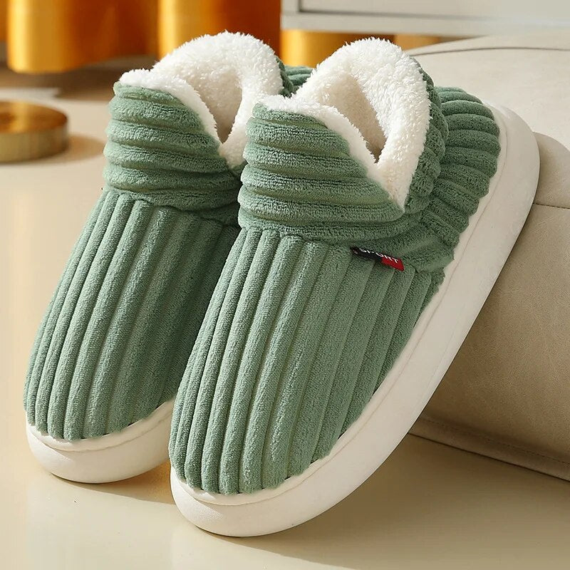 Ladies Warm Slippers Soft Sherpa Fleece, Non-Slip Sole for Home Use - Elena Harper