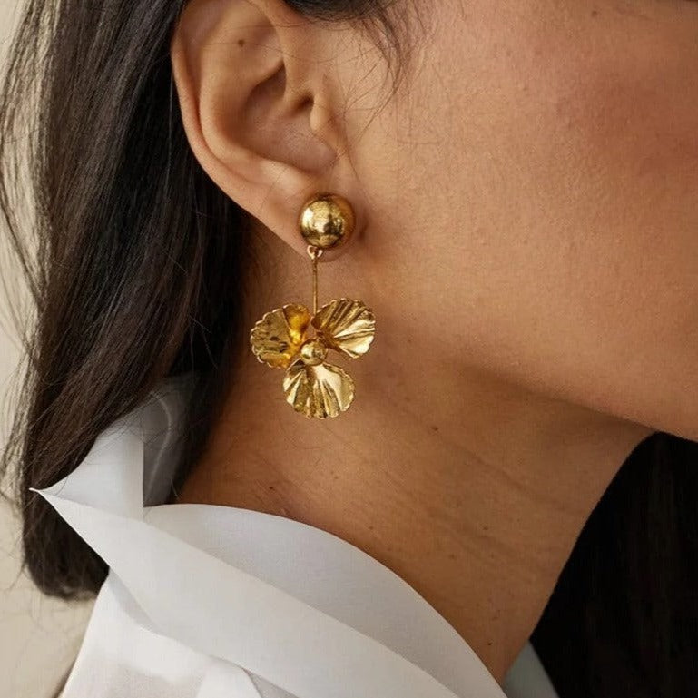 Brianna Earrings in Pansy Design - Elena Harper