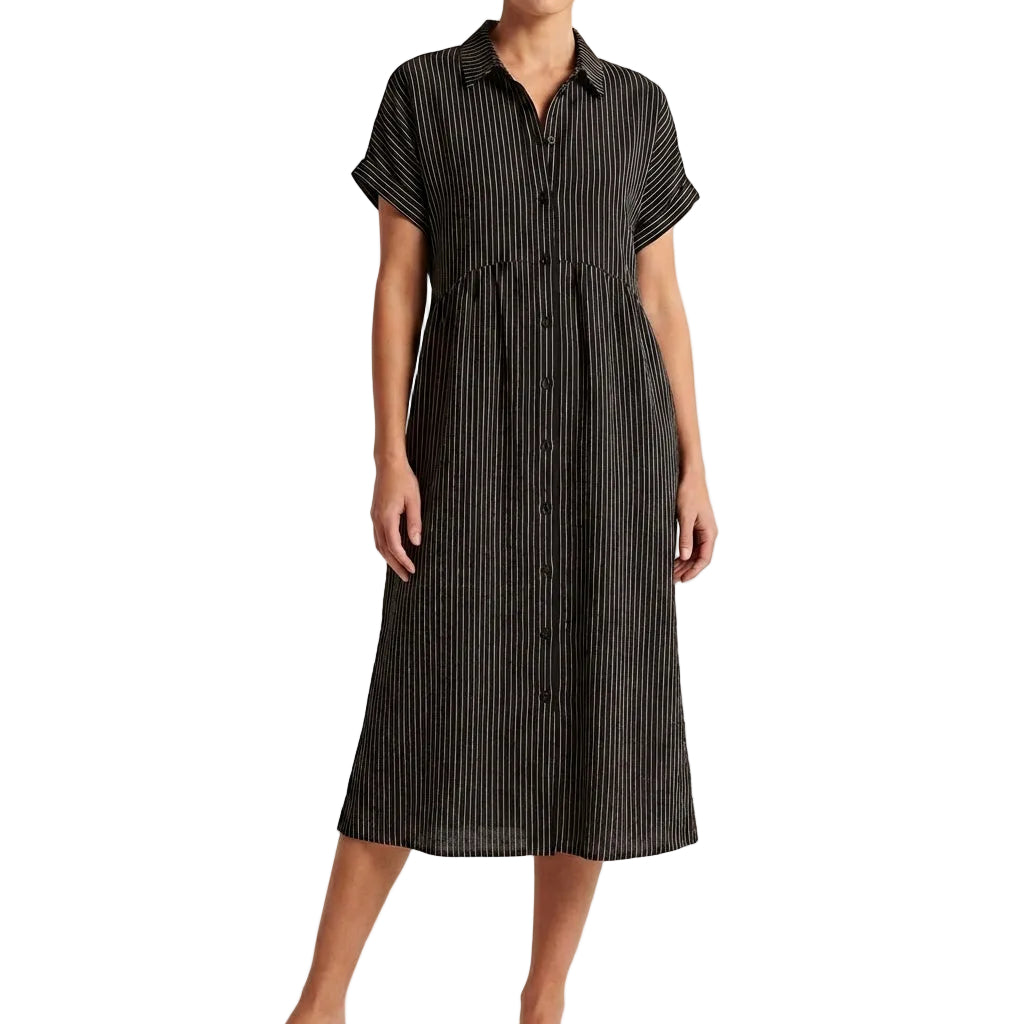 Gracia | Women's Casual Midi Shirt Dress with Stripes