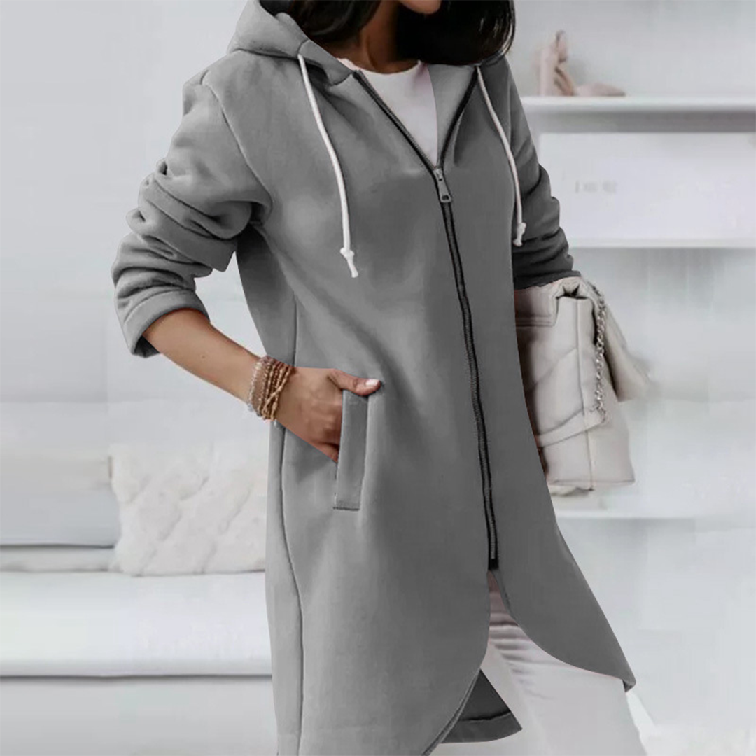 Zoe Women's Longline Hooded Jacket, view 4 - Elena Harper