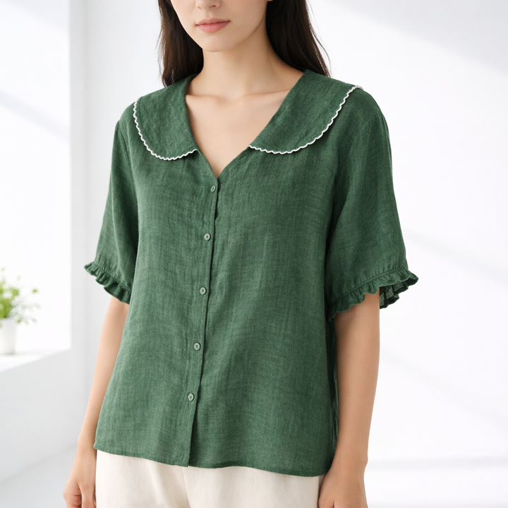 PETER PAN COLLAR BLOUSE FOR WOMEN