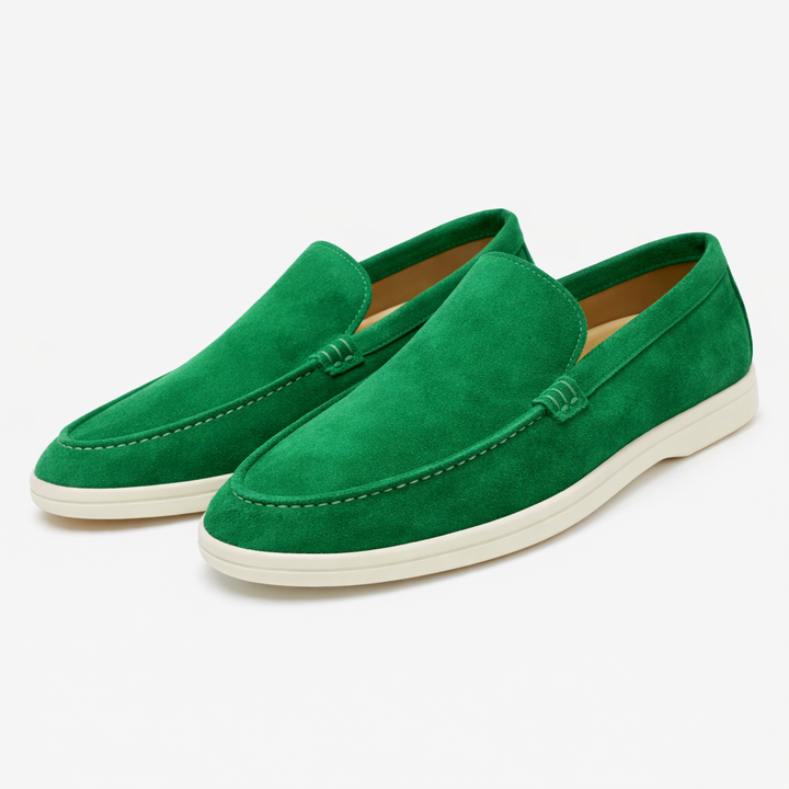 Leandro Soft Suede Loafers, view 8 - Elena Harper