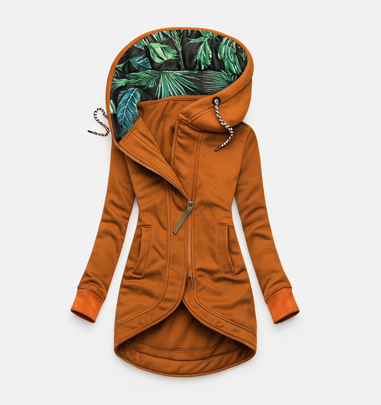 Coralina Asymmetrical Jacket with Wide Hood, view 4 - Elena Harper