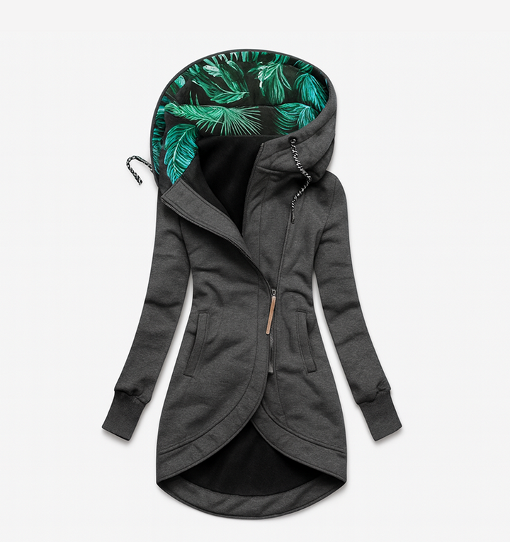 Coralina Asymmetrical Jacket with Wide Hood, view 5 - Elena Harper