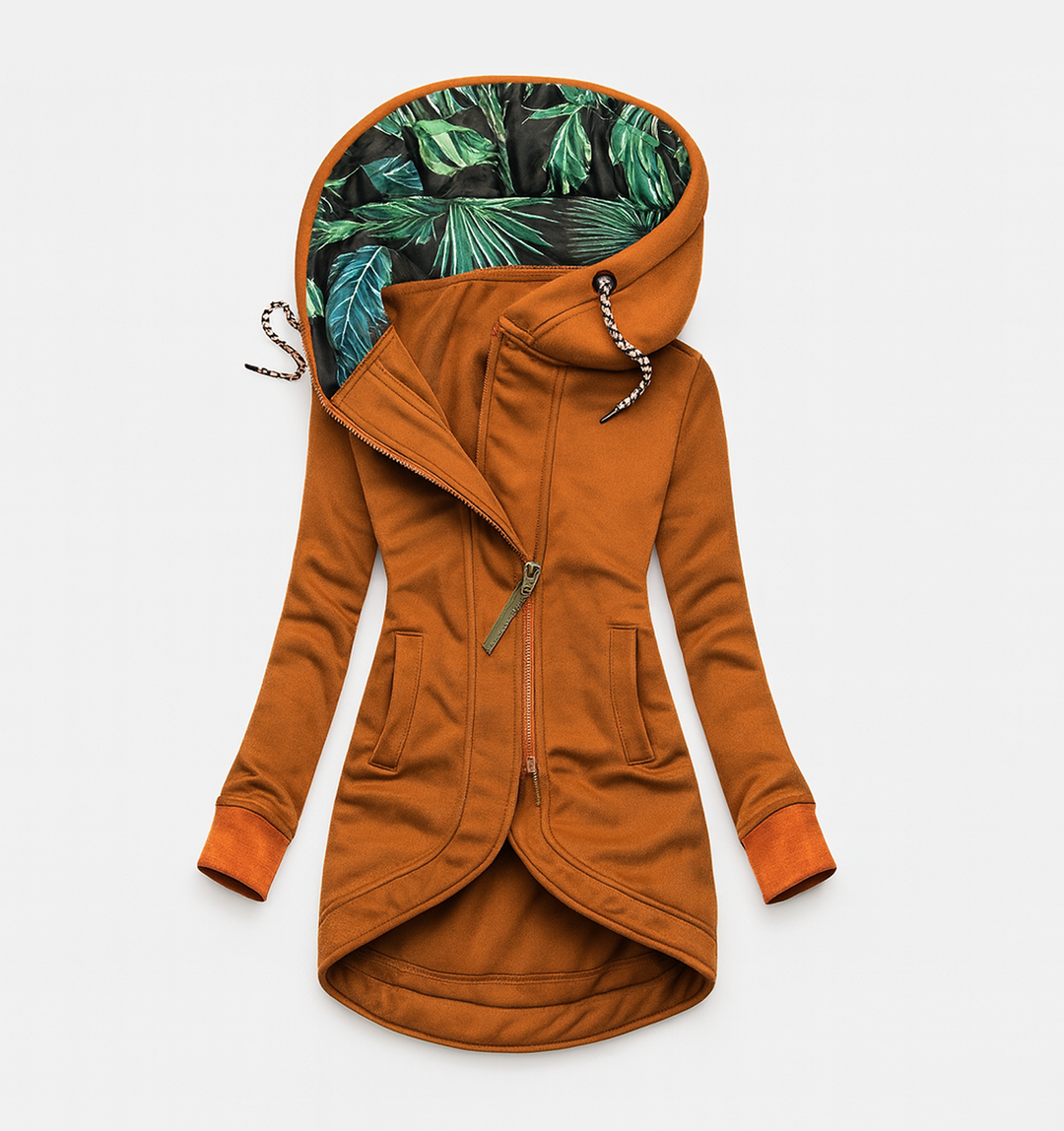 Coralina Asymmetrical Jacket with Wide Hood, view 9 - Elena Harper