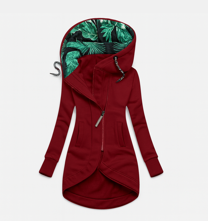 Coralina Asymmetrical Jacket with Wide Hood - Elena Harper