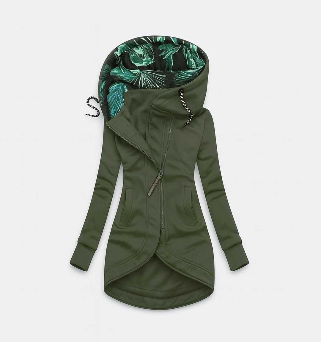 Coralina Asymmetrical Jacket with Wide Hood, view 7 - Elena Harper