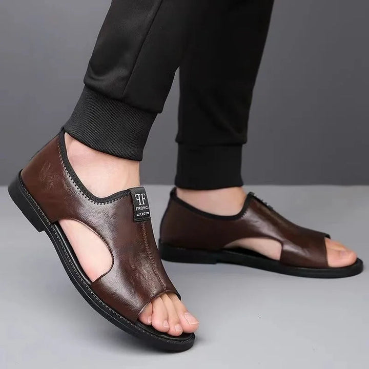 Boriss Comfortable Leather Sandal, view 7 - Elena Harper