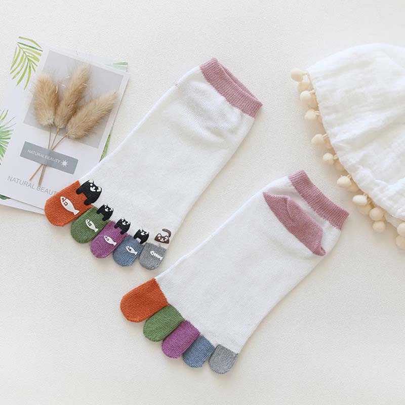 Cartoon Five-Toe Socks