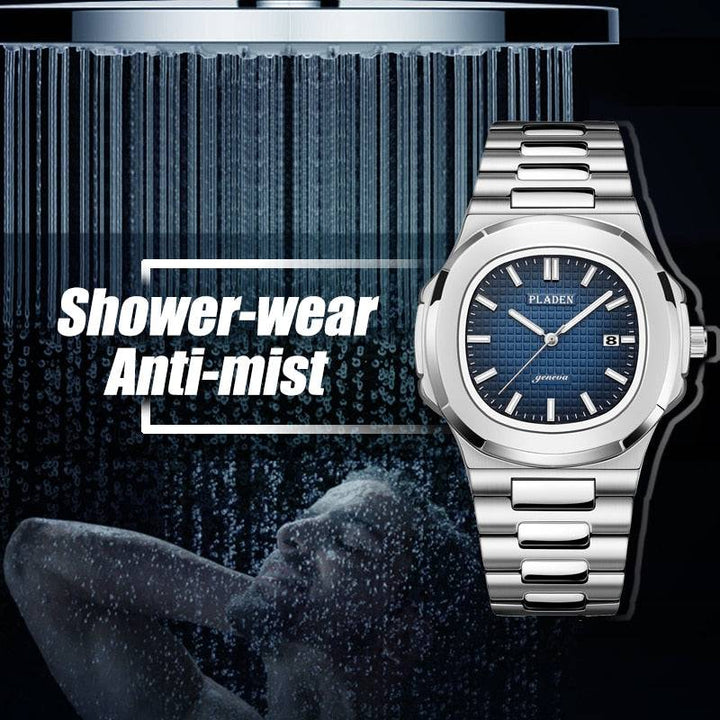 Roland™ stainless steel watch by Emma & Rose Manhattan featuring a sleek, modern design with a silver finish.