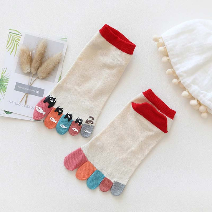 Cartoon Five-Toe Socks