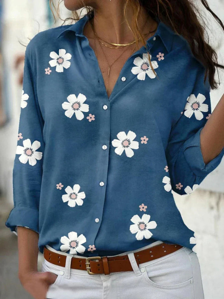 Lissy | Ladies' Floral Shirt with Buttons and Long Sleeves