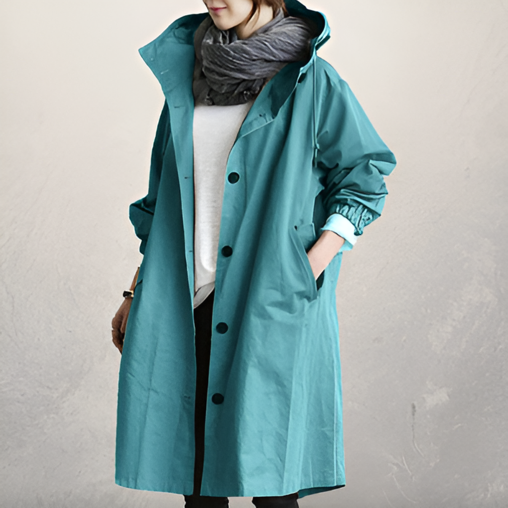 Classic Hooded Trench Coat, view 9 - Elena Harper