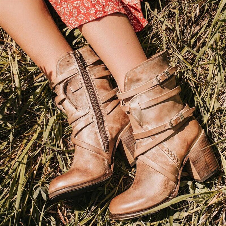 Aline - Women's Vintage Leather Boots
