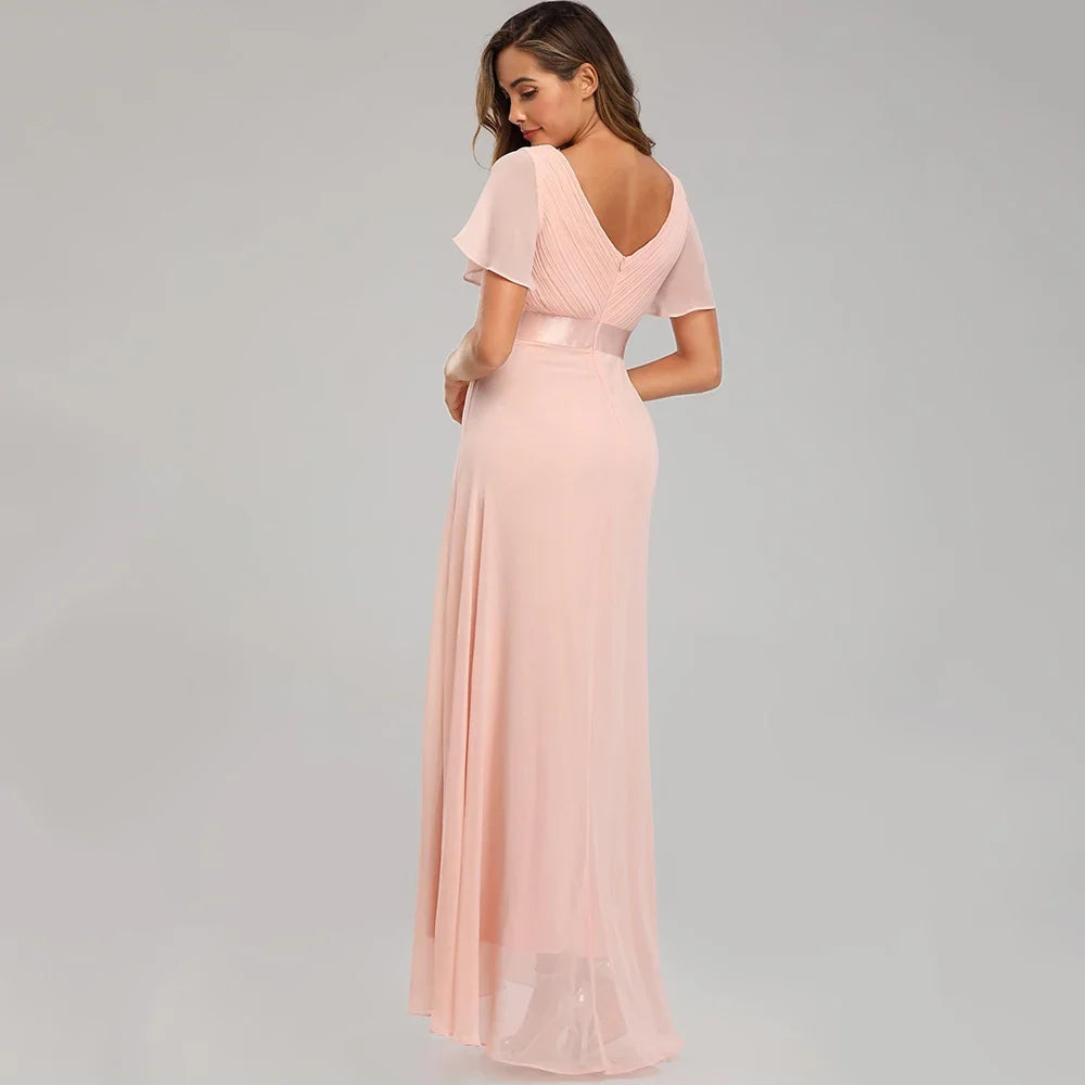Lelia Flowing Chiffon Dress, view 10 - Elena Harper