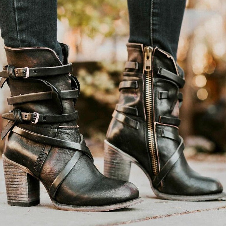 Aline - Women's Vintage Leather Boots