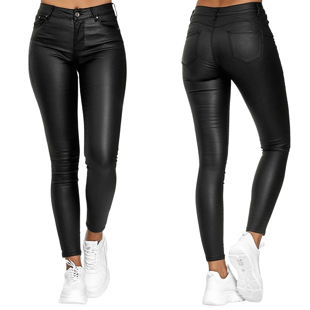 Leather Stretch Pants with High Waist Raffaela, view 5 - Elena Harper