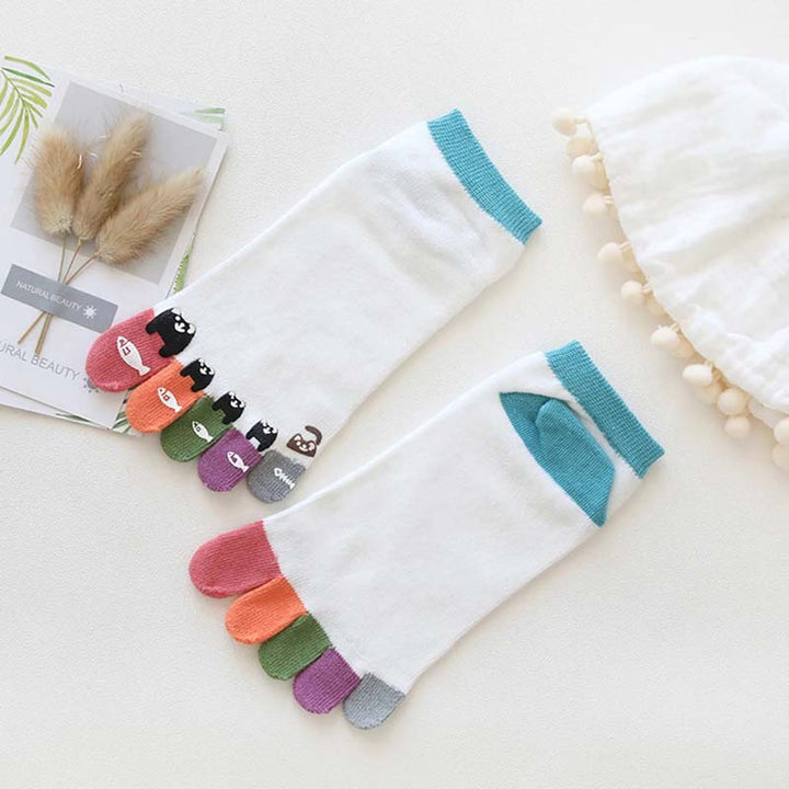 Cartoon Five-Toe Socks
