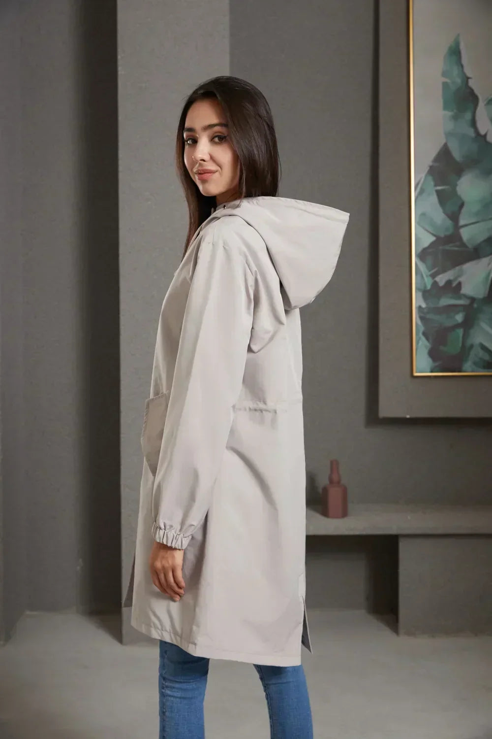 Stylish Windproof Trench Coat Livia, view 4 - Elena Harper