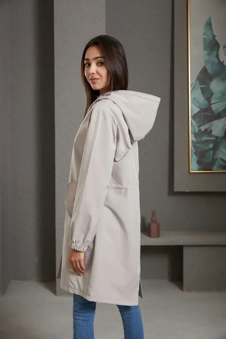 Stylish Windproof Trench Coat Livia, view 4 - Elena Harper