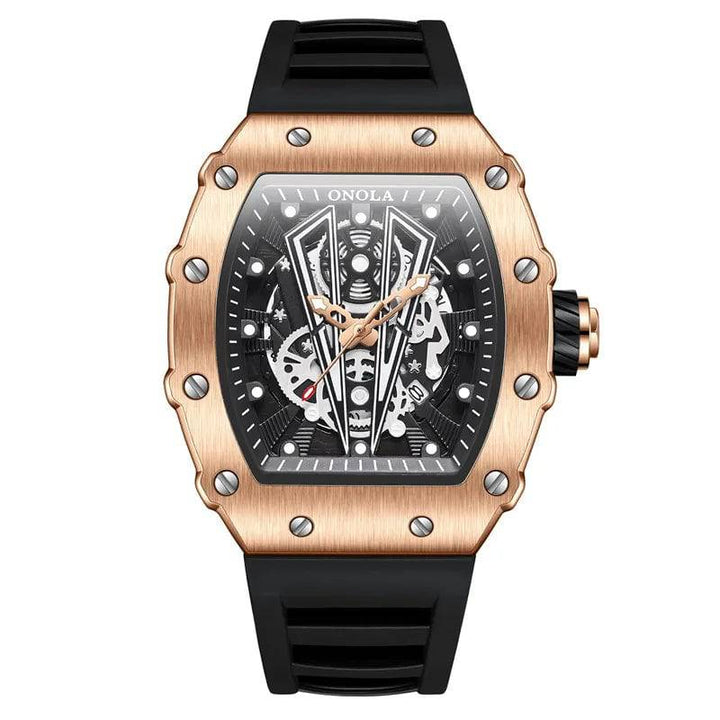 Emma & Rose Manhattan Nadine™ Onola Watch with a sleek round face and leather strap, displayed on a neutral background.