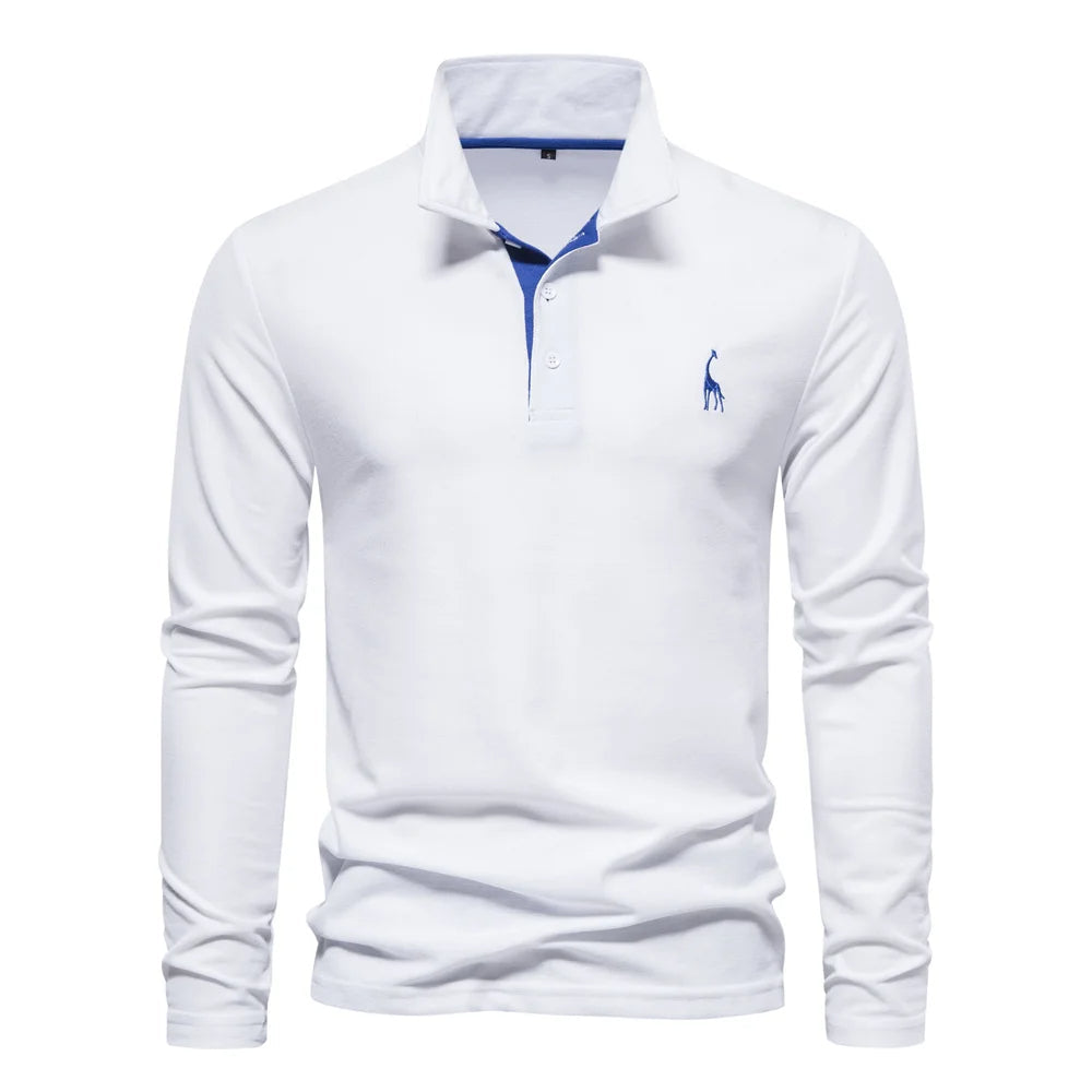Harrington Oxford Long Sleeve Polo For Men, view 4 - Elena Harper