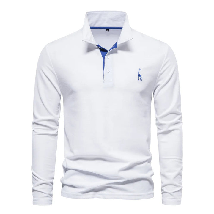 Harrington Oxford Long Sleeve Polo For Men, view 4 - Elena Harper