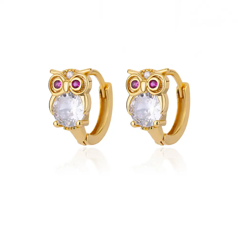 Crystal Animal Hoop Earrings, view 5 - Elena Harper